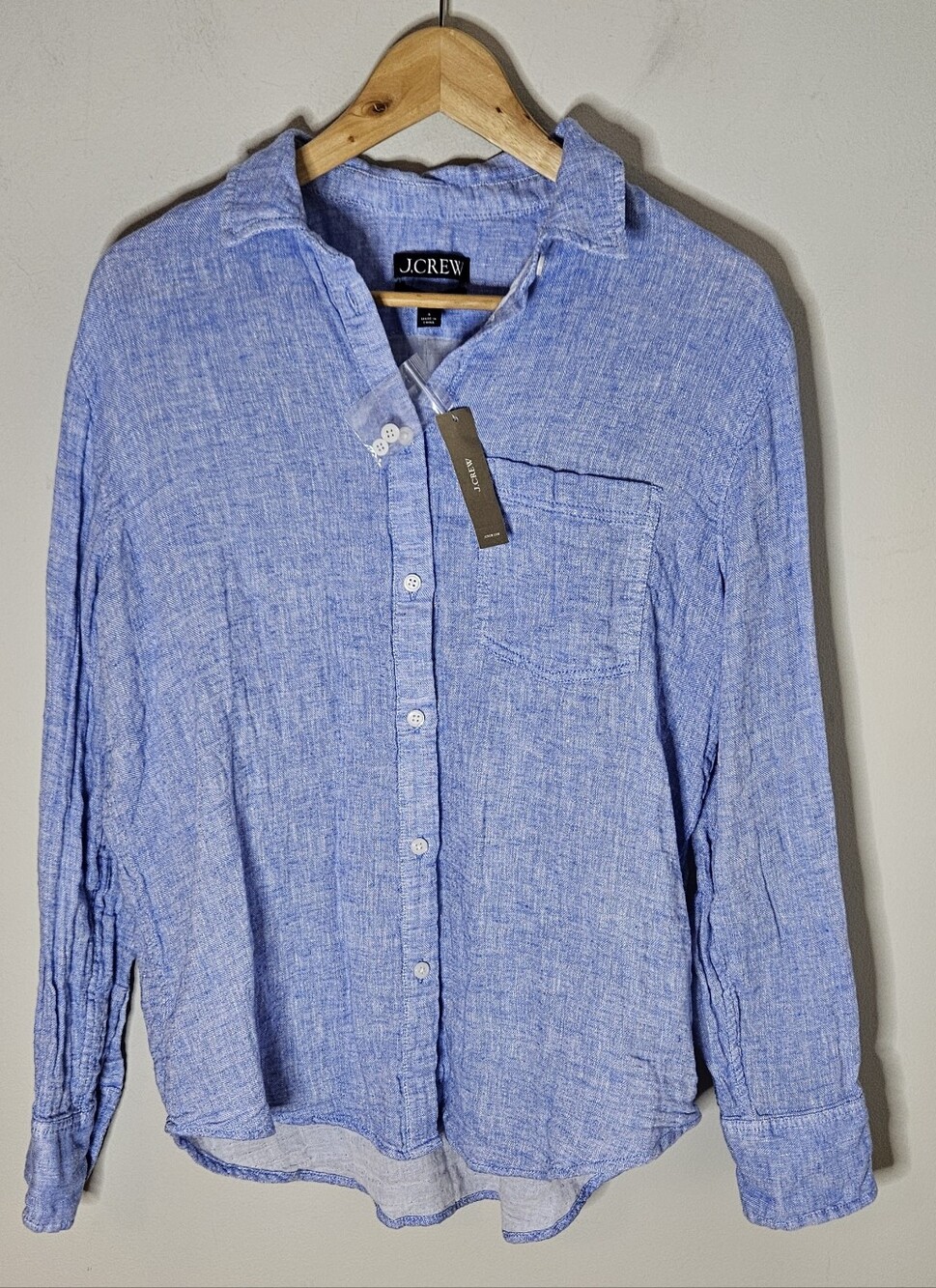 J Crew Garcia Classic Fit Linen Cotton Button Down Front Shirt Blouse NWT 6